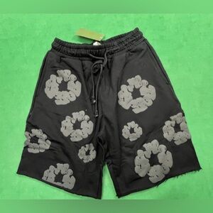 Black and Gray Denim Tear shorts